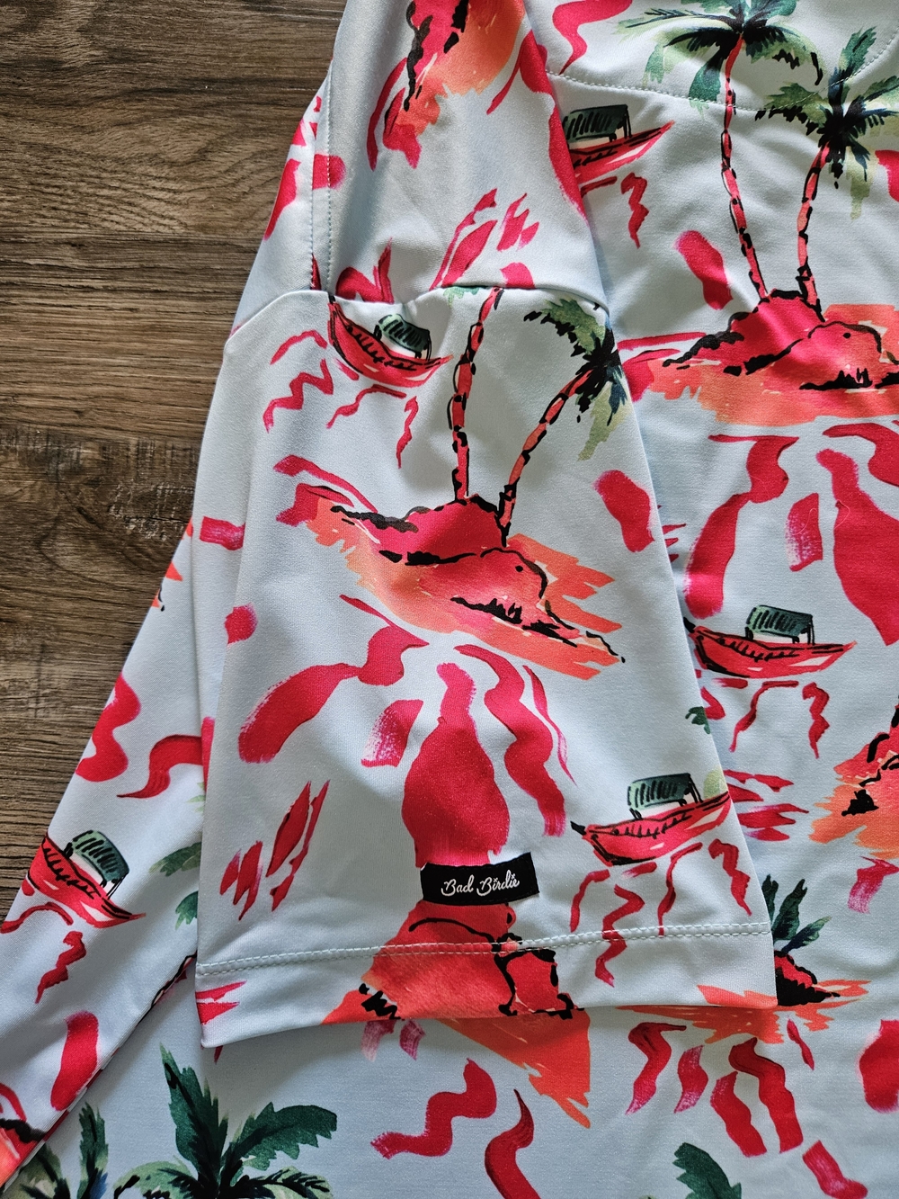 Bad Birdie Abstract Tropical Red Rocks Performance Golf Polo - Picture 7 of 9